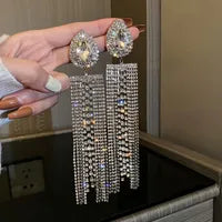 Long Rhinestone Earrings