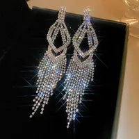 Rhinestone Silver Earrings